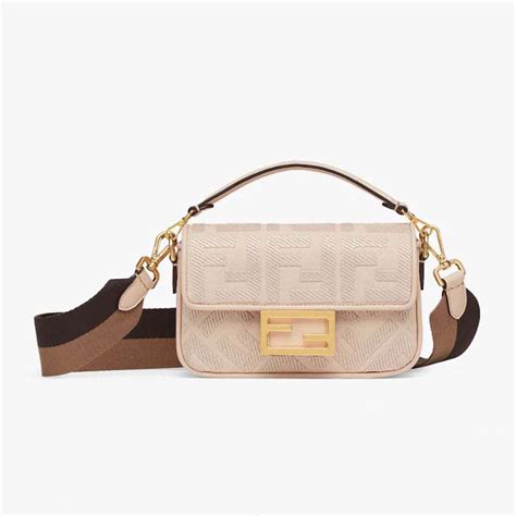 fendi mini baguette bag with canvas strap|fendi mini baguette popular handbag.